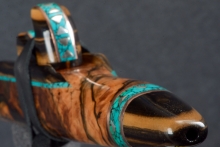 Mun Ebony Burl Native American Flute, Minor, Low E-4, #S5A (3)